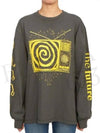 Graphic Print Long Sleeve T-Shirt Grey - GANNI - BALAAN 8