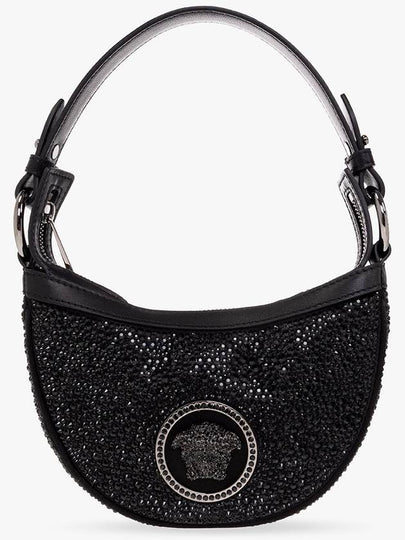 Crystal Repeat Mini Hobo Shoulder Bag Black - VERSACE - BALAAN 2