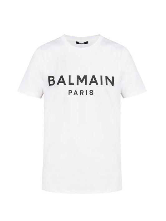 Logo Print Short Sleeve T-Shirt White - BALMAIN - BALAAN 1