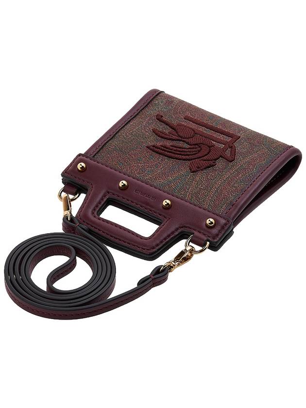 Logo Embroidery Paisley Print Card Wallet Brown - ETRO - BALAAN 5