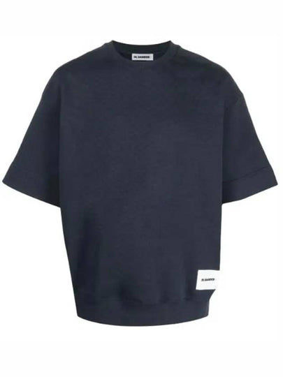 Logo Patch Cotton Short Sleeve T-Shirt Navy - JIL SANDER - BALAAN 2