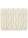 Matelasse Leather Half Wallet White - MIU MIU - BALAAN 3