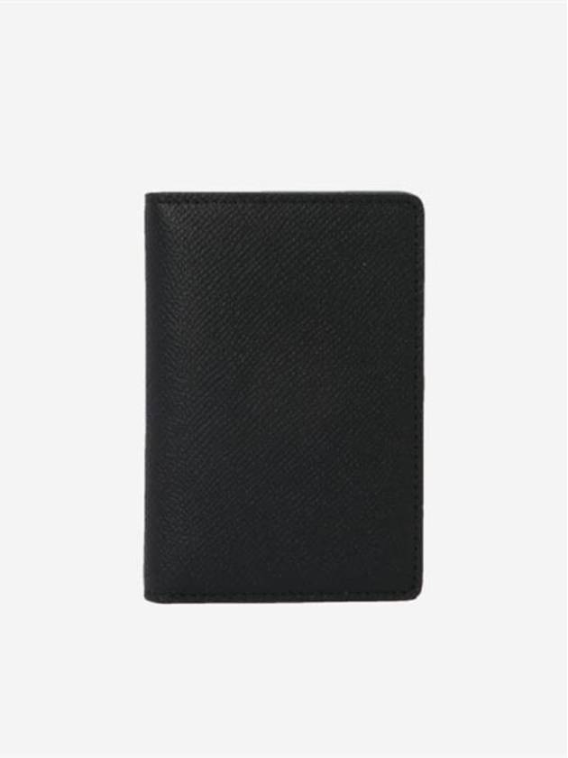 Stitched Bi-Fold Leather Card Wallet Black - MAISON MARGIELA - BALAAN 4