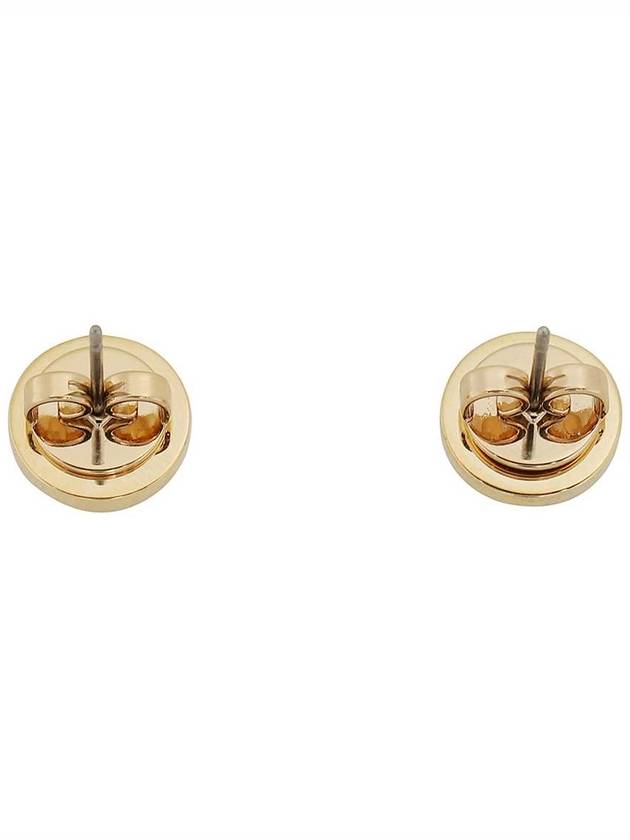 Kira Enamel Circle Stud Earrings White Gold - TORY BURCH - BALAAN 3