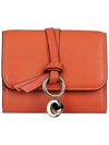 Alphabet Grain Leather Flap Small Half Wallet Orange - CHLOE - BALAAN 3