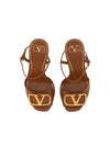 V Logo Signature Sandal Heels Brown - VALENTINO - BALAAN 6