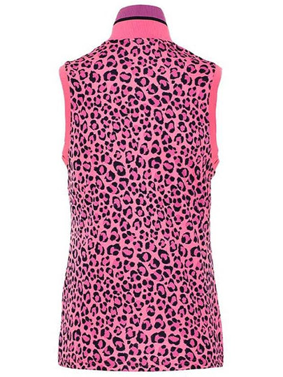 Audrey TX Jersey Golf Sleeveless T-Shirt GWJT01633 Pink Leopard - J.LINDEBERG - BALAAN 2