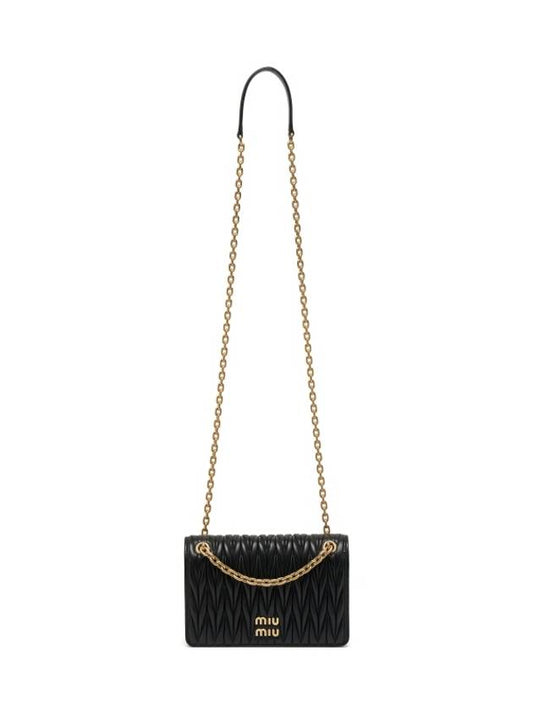 Matelasse Nappa Leather Mini Bag Black - MIU MIU - BALAAN 2