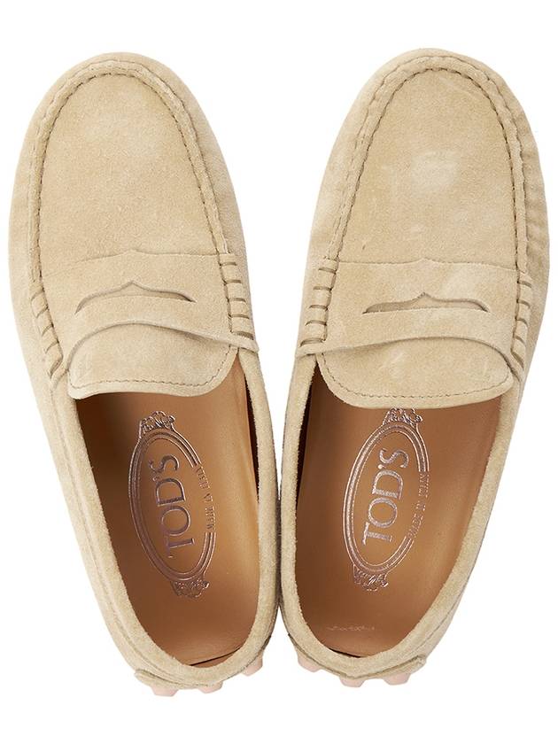 Gommino Bubble Suede Driving Shoes Beige - TOD'S - BALAAN 4