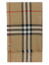 Check Wool Silk Scarf Beige - BURBERRY - BALAAN 3