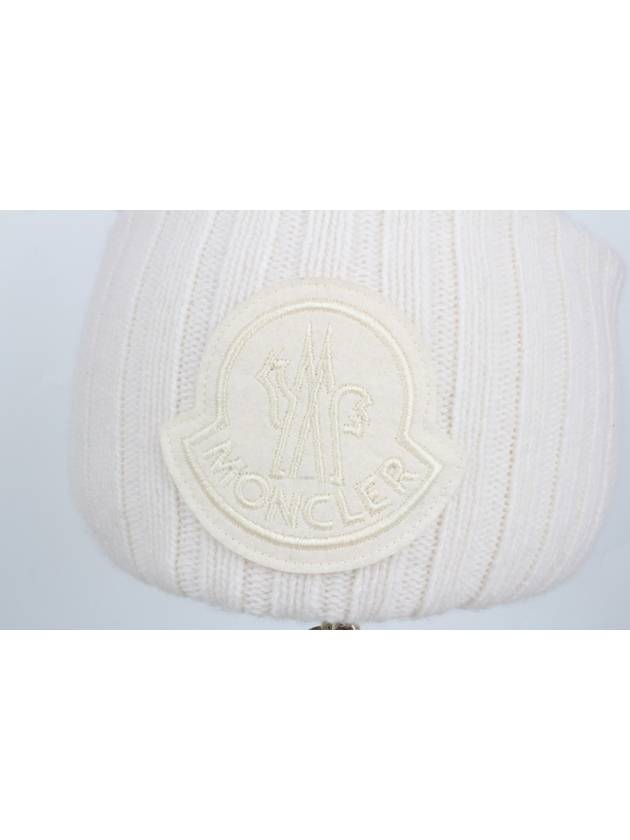 logo knit beanie white - MONCLER - BALAAN 4