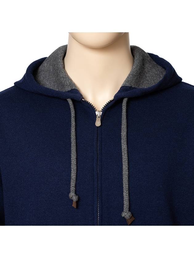 Cashmere Zip-Up Hoodie Navy - BRUNELLO CUCINELLI - BALAAN 5