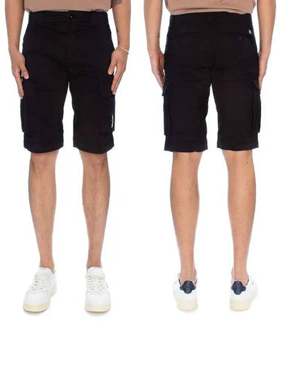 Men's Stretch Satin Lens Cargo Shorts Black - CP COMPANY - BALAAN 2