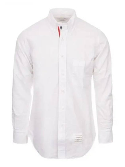 Men's Logo Patch Classic Cotton Long-Sleeve Shirt White - THOM BROWNE - BALAAN 2