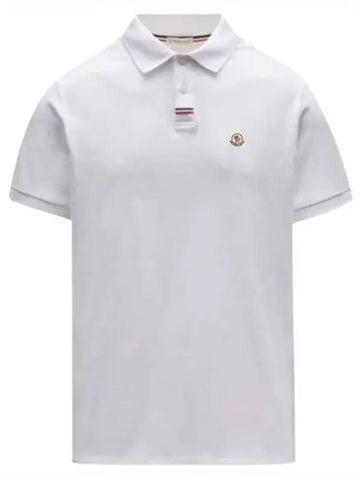 8A00029 899UR 001 Logo Patch Polo T Shirt White Men s TSH 270155 - MONCLER - BALAAN 1