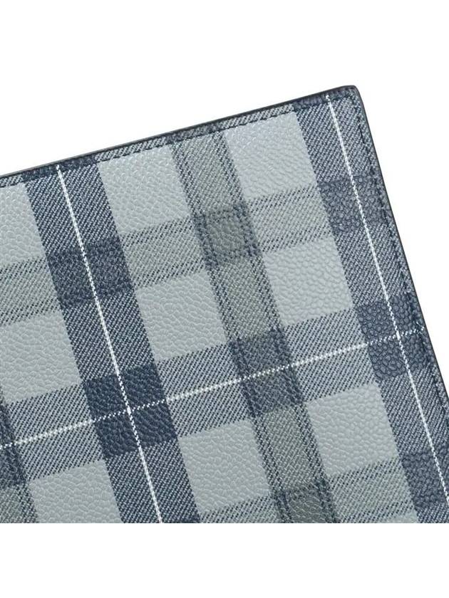 Tartan Pebble Grain Leather Clutch Bag Grey - THOM BROWNE - BALAAN 9