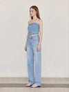 Louis bustier denim top light blue - LESEIZIEME - BALAAN 5