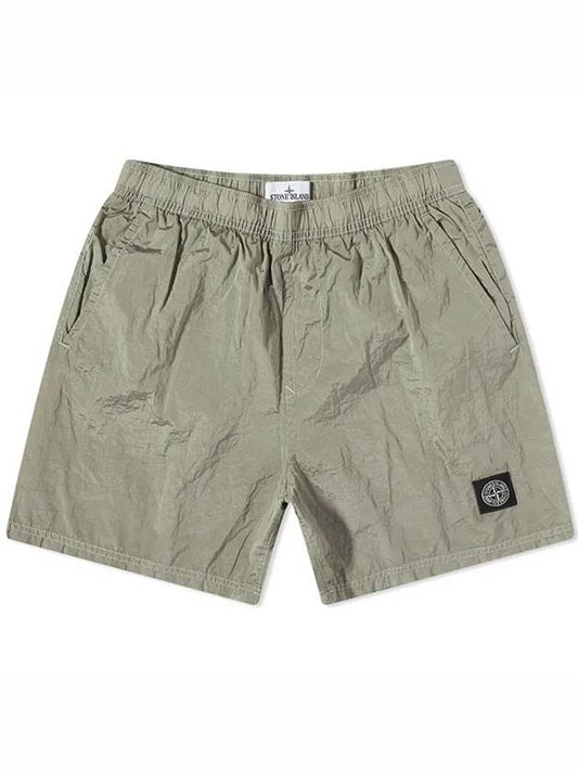 Men's Logo Patch Nylon Swim Shorts Light Green - STONE ISLAND - BALAAN 2