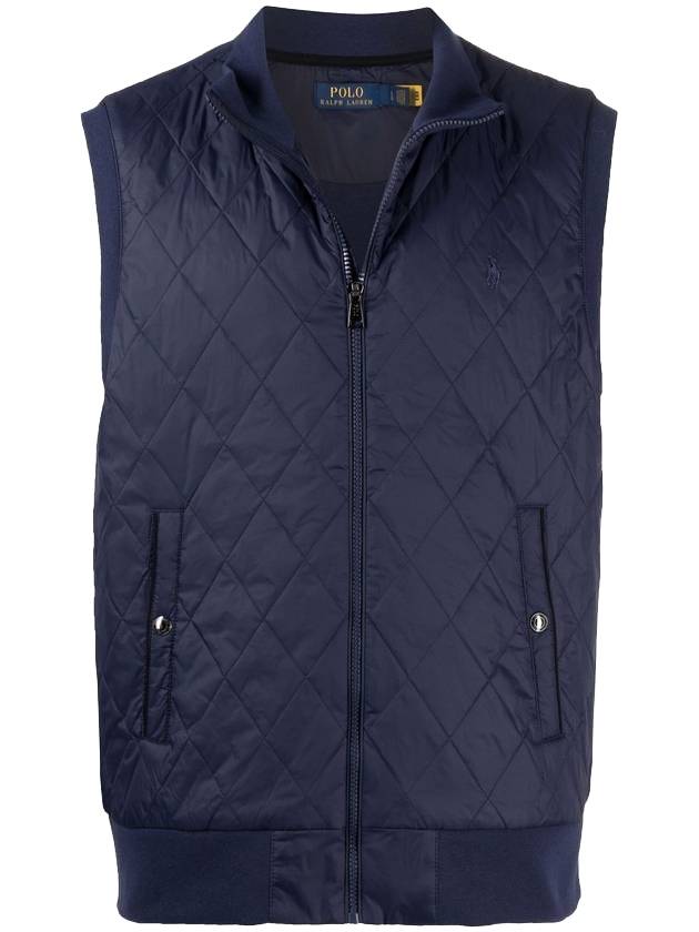 Men's High Neck Zipper Quilted Padded Vest Navy - POLO RALPH LAUREN - BALAAN 1