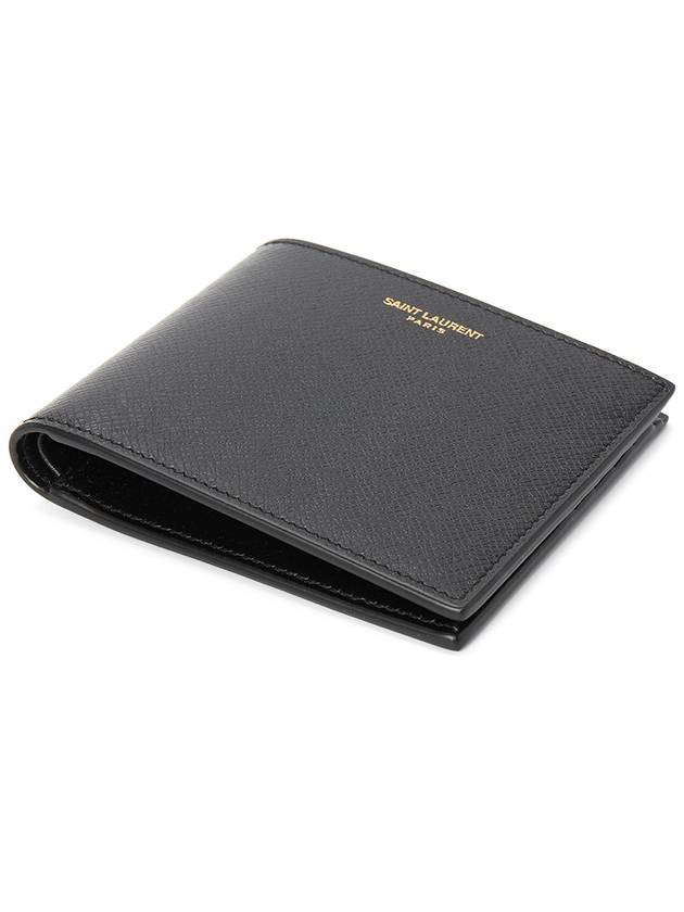 East West Coating Leather Half Wallet Black - SAINT LAURENT - BALAAN 4