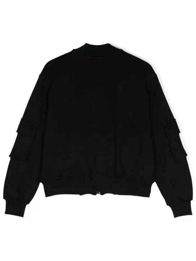 Kids Logo Bomber Jacket Black F4MSJUBO074 110 - MSGM - BALAAN 3