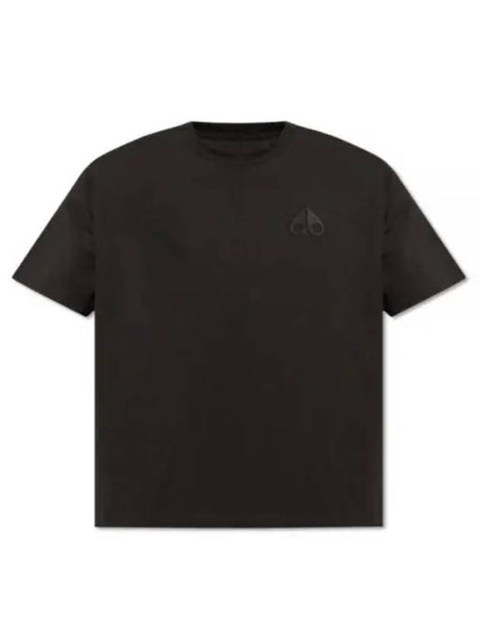 Logo Cotton Short Sleeve T-Shirt Black - MOOSE KNUCKLES - BALAAN 2