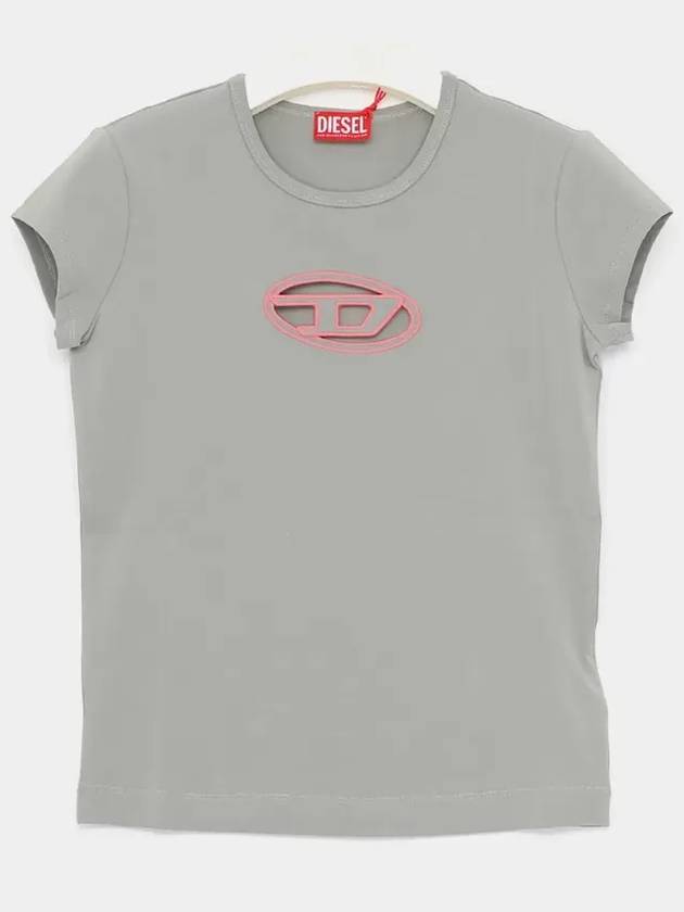 T Angie Peekaboo Logo Short Sleeve T-Shirt Lele Grey - DIESEL - BALAAN 4