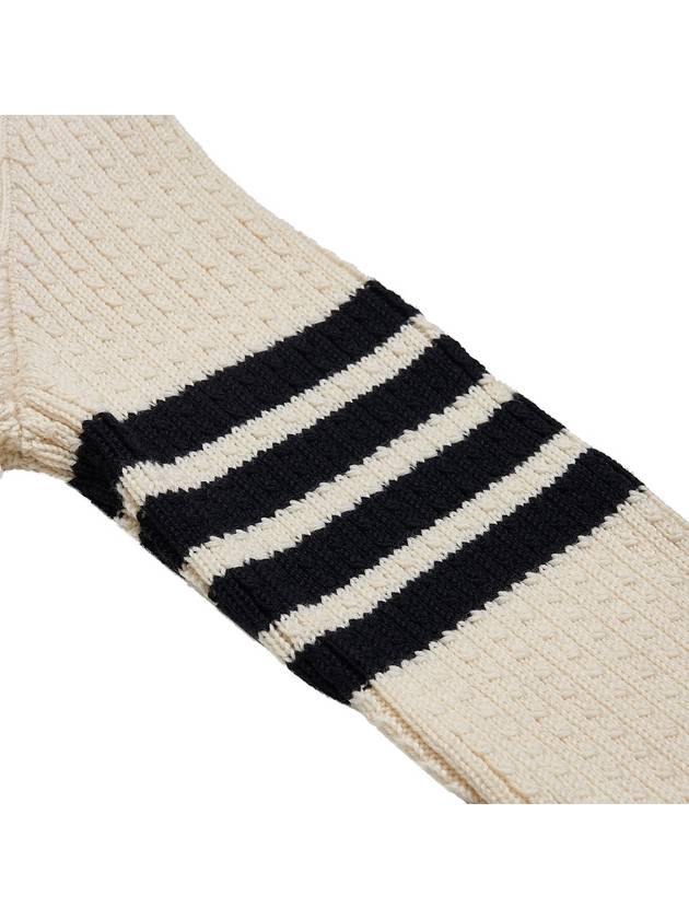 4 Bar Stripe Cable Knit Top White - THOM BROWNE - BALAAN 6