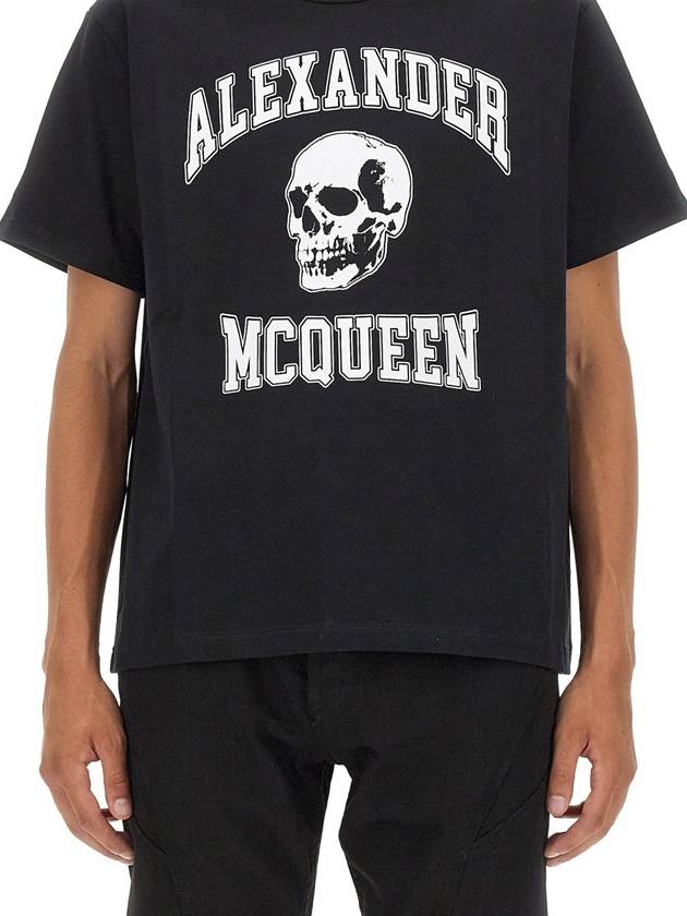 Logo Organic Cotton T-Shirt Black - ALEXANDER MCQUEEN - BALAAN 5