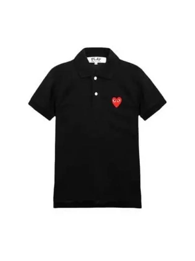 Women s Red Heart Waffen Short Sleeve Collar T shirt AZ T005 051 1 - COMME DES GARCONS - BALAAN 1