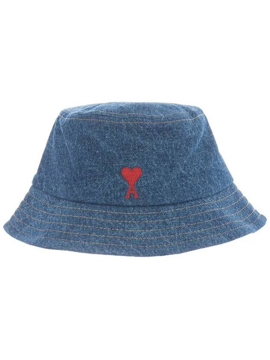 Logo embroidered denim bucket hat UHA246DE0031 - AMI - BALAAN 2