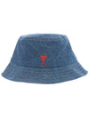 Logo embroidered denim bucket hat UHA246DE0031 - AMI - BALAAN 3