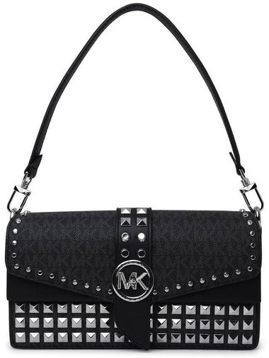 Grizzini Small Stud Shoulder Bag Black - MICHAEL KORS - BALAAN 1