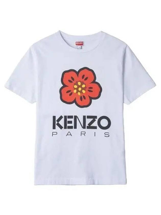 Flower logo short sleeve t shirt white - KENZO - BALAAN 1