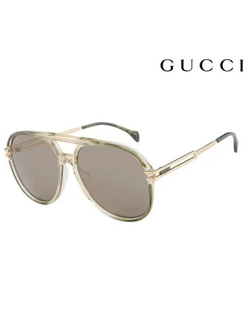 Aviator Acetate Sunglasses Green - GUCCI - BALAAN 1