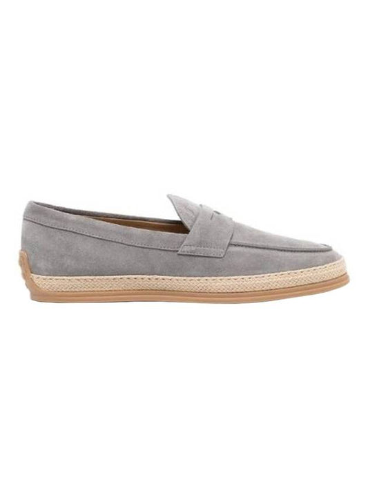 Suede Penny Loafer Gray - TOD'S - BALAAN 1