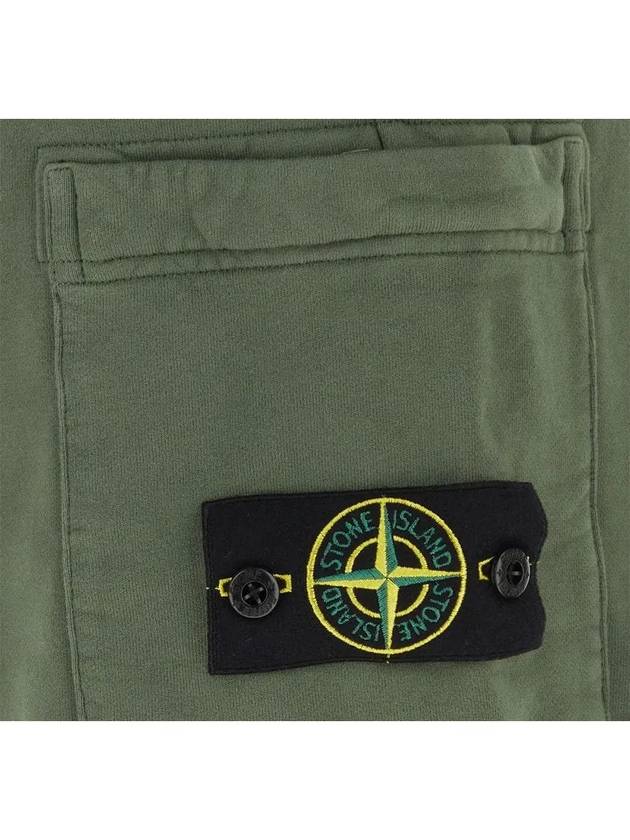 Compass Patch Cotton Track Pants Dark Green - STONE ISLAND - BALAAN 6