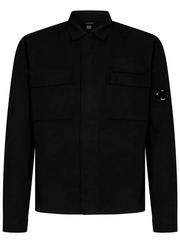 Gabardine Long Sleeve Shirt Black - CP COMPANY - BALAAN 2