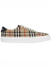 Vintage Check Cotton Low Top Sneakers Beige - BURBERRY - BALAAN 2