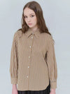 Wrist Volume Stripe CN Shirt Brown 0129 - VOYONN - BALAAN 5