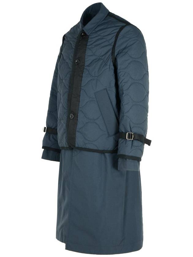 Sacai 'Quilted' Navy Polyester Parka - SACAI - BALAAN 2