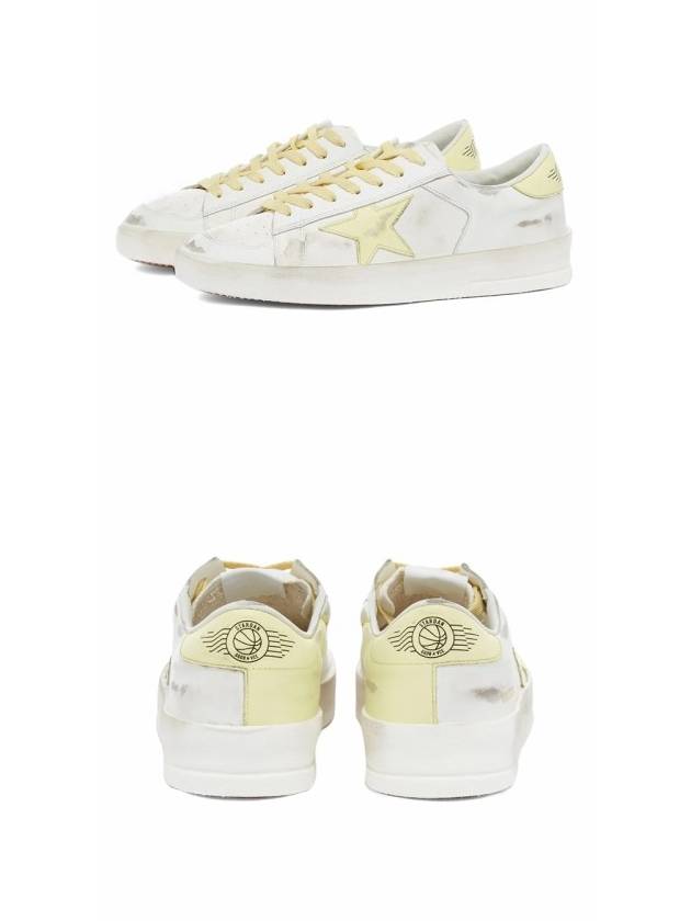 Men's Stardan Leather Yellow Tab Low Top Sneakers White - GOLDEN GOOSE - BALAAN 5