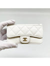 Classic zipper card holder business card wallet white caviar gold AP2570 - CHANEL - BALAAN 9