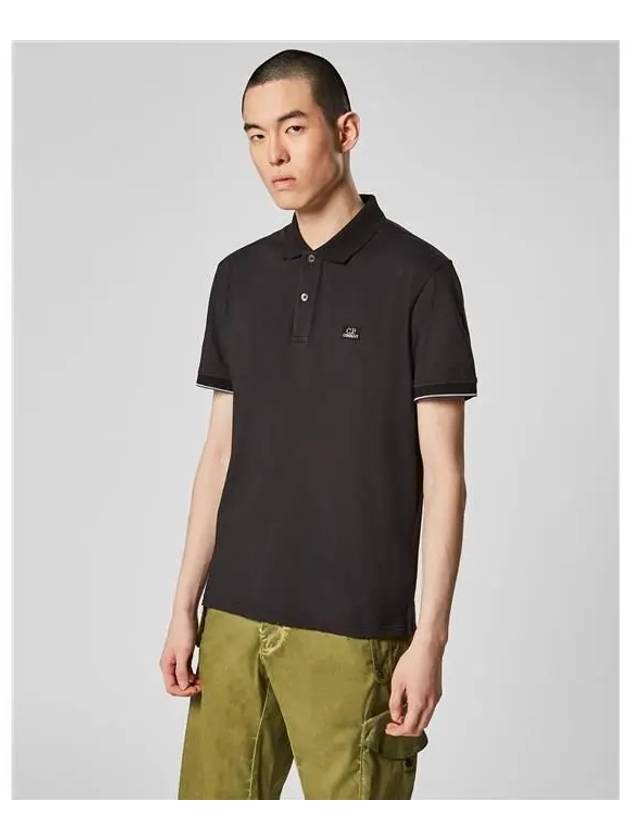 Logo Polo Shirt Black - CP COMPANY - BALAAN 2