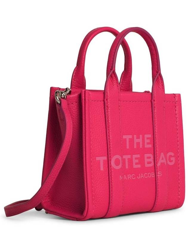 Mini Micro Leather Tote Bag Fuchsia - MARC JACOBS - BALAAN 3