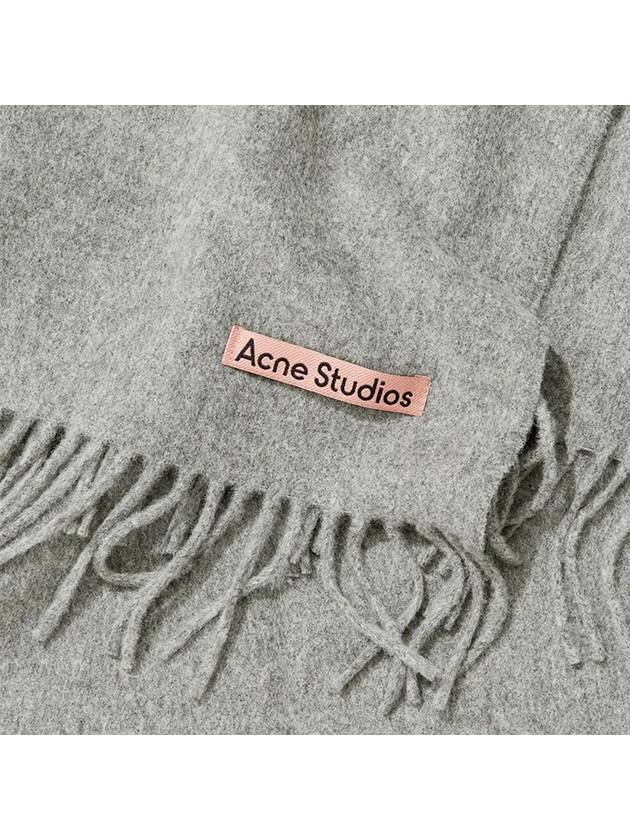 Logo Wool Fringe Scarf Grey - ACNE STUDIOS - BALAAN 5