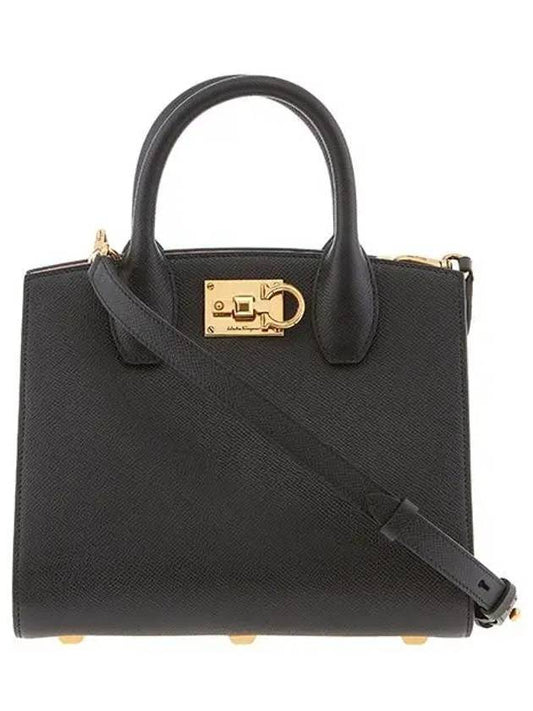 Gancini Studio Box Tote Bag Black Bonbon - SALVATORE FERRAGAMO - BALAAN 1