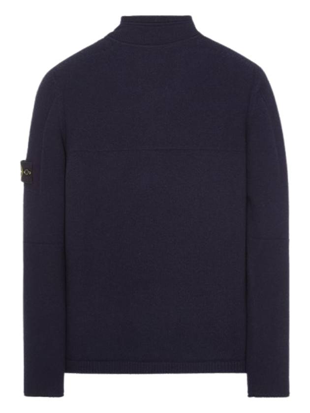 Wappen Patch Lambswool Half-Zip Knit Top Navy - STONE ISLAND - BALAAN 3