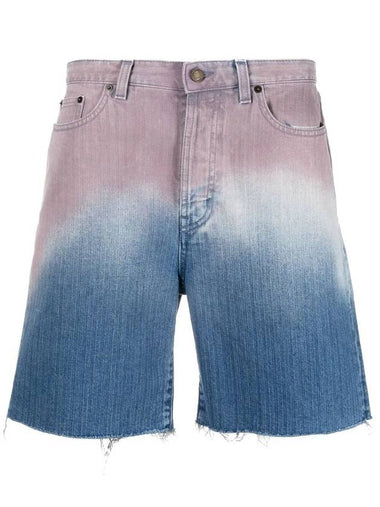 gradient loose fit denim shorts - SAINT LAURENT - BALAAN 1