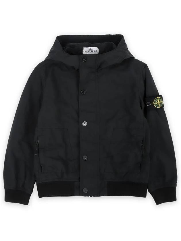 Wappen Patch Zip-Up Hoodie Black - STONE ISLAND - BALAAN 4